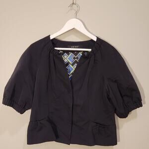 Nine West Black puff sleeve cropped blazer
